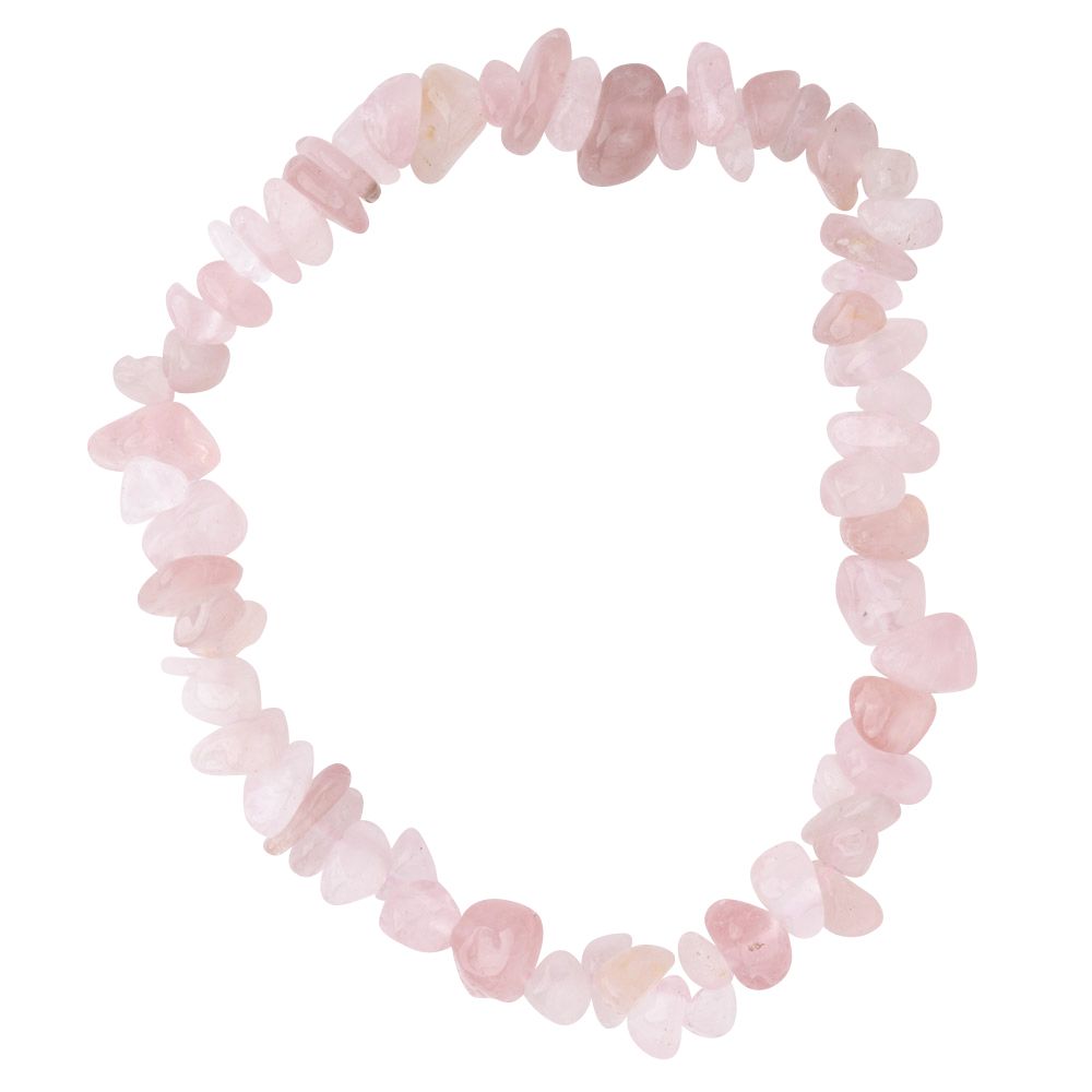 7.5" Rose Quartz Chip Bracelet