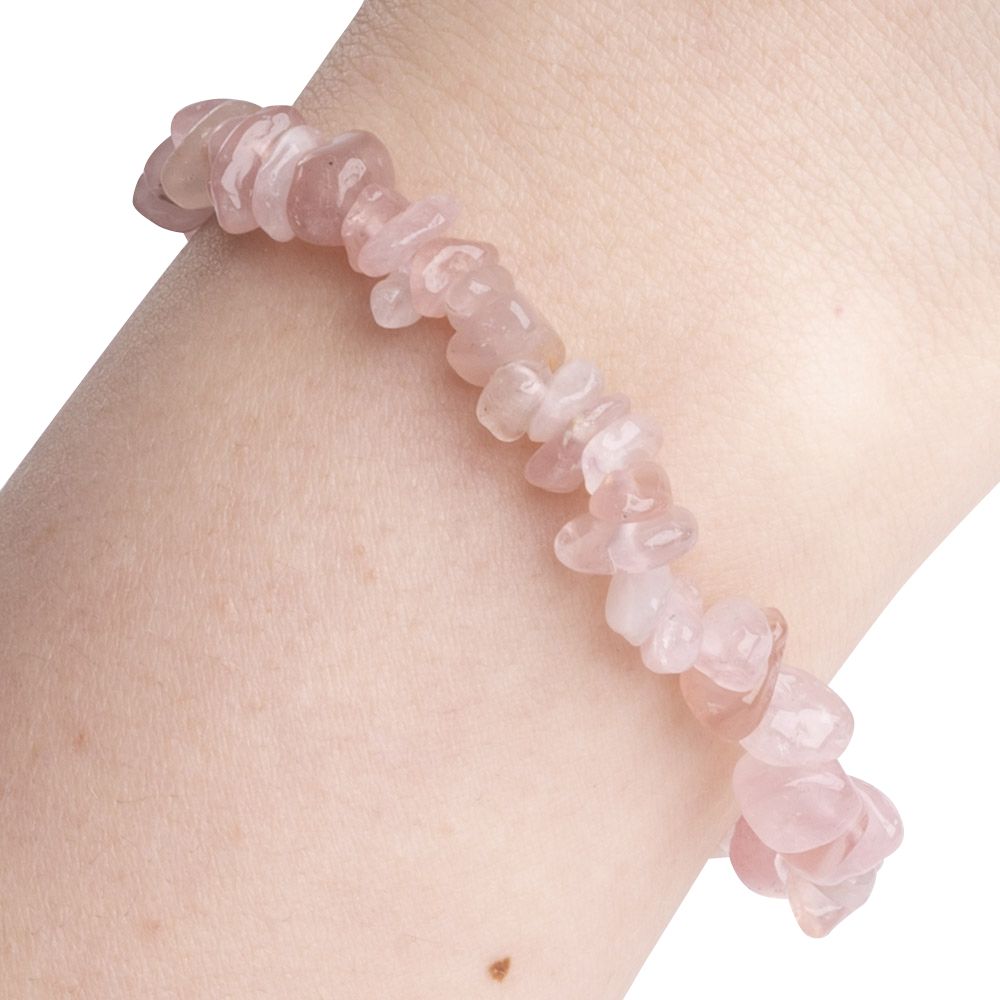 7.5" Rose Quartz Chip Bracelet