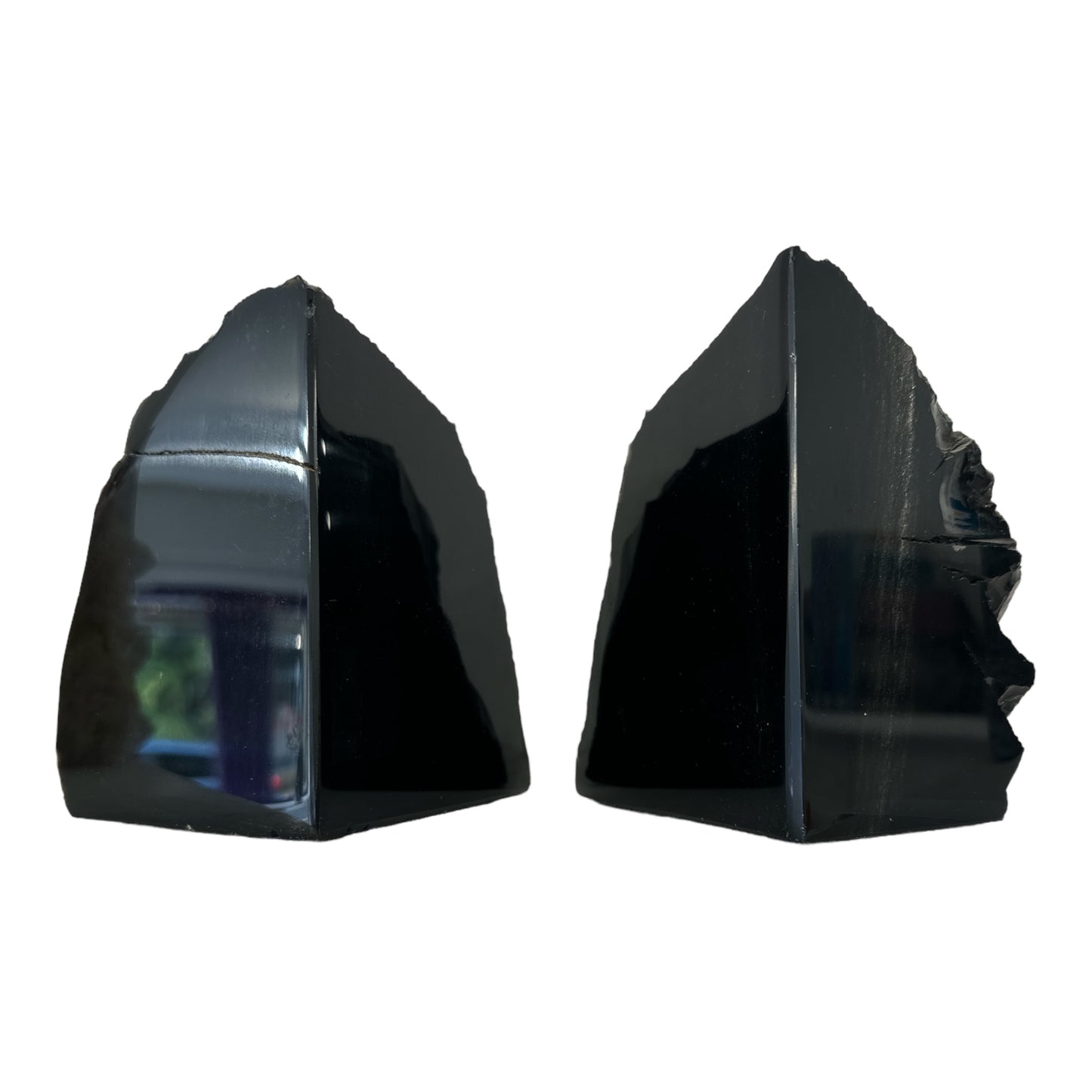 Black obsidian Bookends