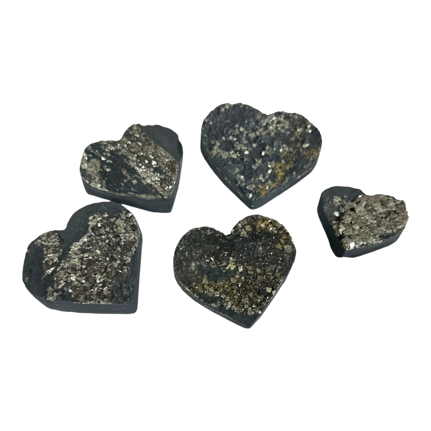 Pyrite on Basalt Matrix Heart